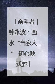 奋斗者｜钟永波：西水“当家人” 初心映沃野