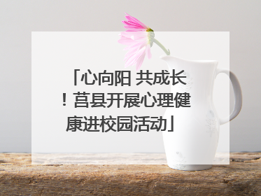 心向阳 共成长！莒县开展心理健康进校园活动