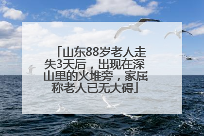山东88岁老人走失3天后，出现在深山里的火堆旁，家属称老人已无大碍