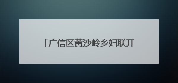 广信区黄沙岭乡妇联开展家教家风宣讲活动