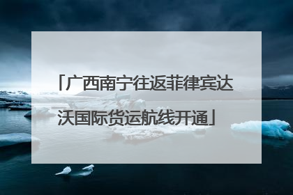 广西南宁往返菲律宾达沃国际货运航线开通