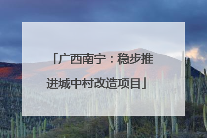 广西南宁：稳步推进城中村改造项目