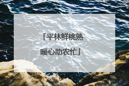 平林鲜桃熟 暖心助农忙