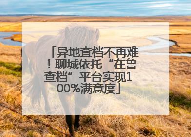 异地查档不再难！聊城依托“在鲁查档”平台实现100%满意度