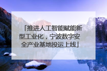 推进人工智能赋能新型工业化，宁波数字安全产业基地投运上线