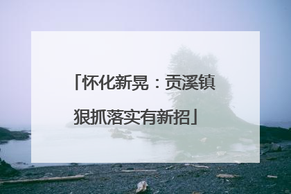 怀化新晃：贡溪镇狠抓落实有新招