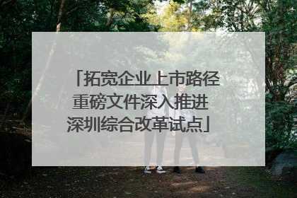 拓宽企业上市路径 重磅文件深入推进深圳综合改革试点