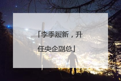 李季履新，升任央企副总