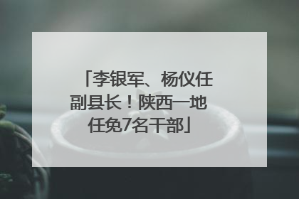 李银军、杨仪任副县长！陕西一地任免7名干部