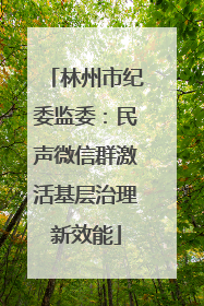 林州市纪委监委：民声微信群激活基层治理新效能