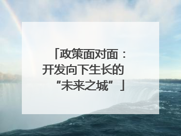 政策面对面：开发向下生长的“未来之城”