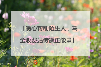 暖心帮助陌生人，马金收费站传递正能量