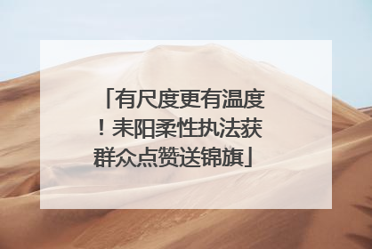 有尺度更有温度！耒阳柔性执法获群众点赞送锦旗