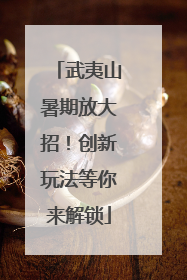 武夷山暑期放大招！创新玩法等你来解锁