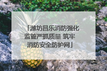 潍坊昌乐消防强化监管严抓质量 筑牢消防安全防护网