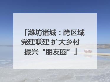 潍坊诸城：跨区域党建联建 扩大乡村振兴“朋友圈”