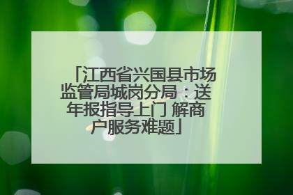 江西省兴国县市场监管局城岗分局：送年报指导上门 解商户服务难题