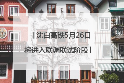 沈白高铁5月26日将进入联调联试阶段