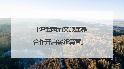 沪武两地文旅康养合作开启崭新篇章