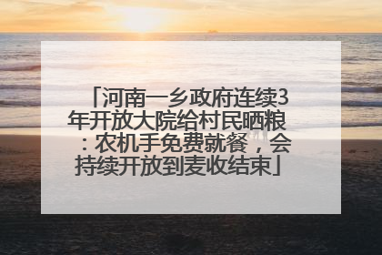 河南一乡政府连续3年开放大院给村民晒粮：农机手免费就餐，会持续开放到麦收结束