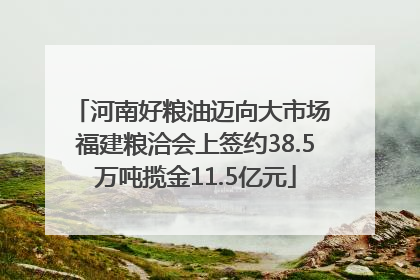 河南好粮油迈向大市场 福建粮洽会上签约38.5万吨揽金11.5亿元