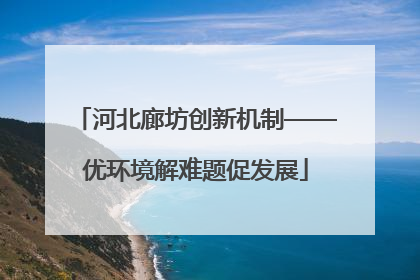 河北廊坊创新机制——优环境解难题促发展