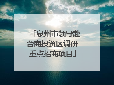 泉州市领导赴台商投资区调研重点招商项目