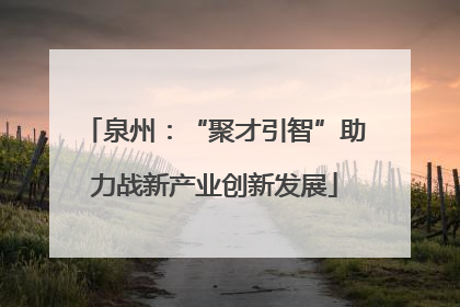 泉州：“聚才引智”助力战新产业创新发展