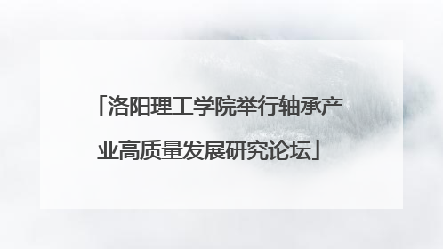 洛阳理工学院举行轴承产业高质量发展研究论坛