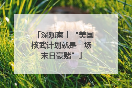 深观察丨“美国核武计划就是一场末日豪赌”