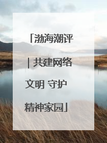 渤海潮评｜共建网络文明 守护精神家园