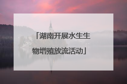 湖南开展水生生物增殖放流活动