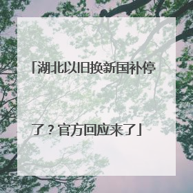 湖北以旧换新国补停了？官方回应来了