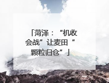 菏泽：“机收会战”让麦田“颗粒归仓”
