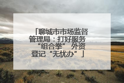 聊城市市场监督管理局：打好服务“组合拳” 外资登记“无忧办”