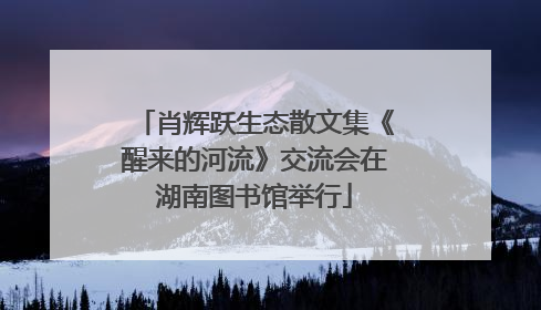 肖辉跃生态散文集《醒来的河流》交流会在湖南图书馆举行