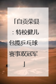 自贡荣县：特校健儿包揽乒乓球赛事双冠军