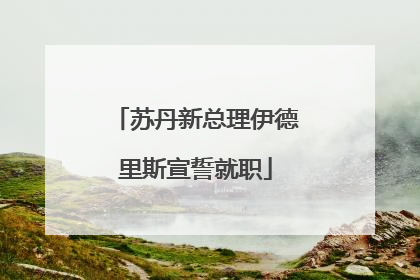 苏丹新总理伊德里斯宣誓就职