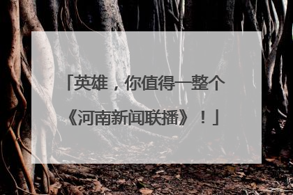 英雄，你值得一整个《河南新闻联播》！
