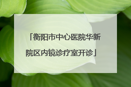 衡阳市中心医院华新院区内镜诊疗室开诊