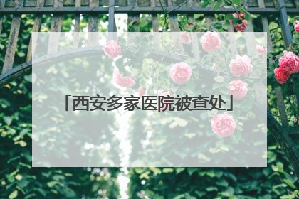 西安多家医院被查处