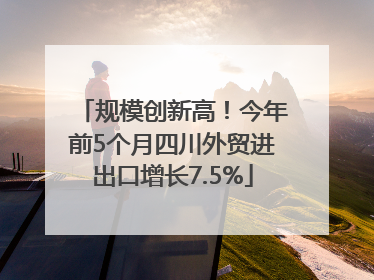 规模创新高！今年前5个月四川外贸进出口增长7.5%