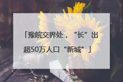 豫皖交界处，“长”出超50万人口“新城”