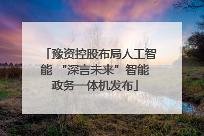 豫资控股布局人工智能 “深言未来”智能政务一体机发布