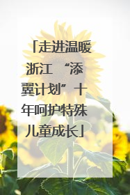 走进温暖浙江 “添翼计划”十年呵护特殊儿童成长