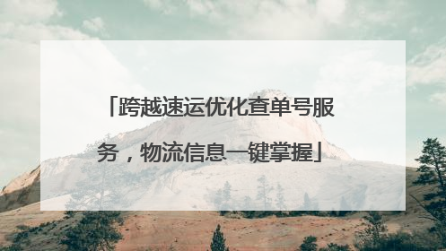 跨越速运优化查单号服务，物流信息一键掌握