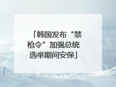 韩国发布“禁枪令”加强总统选举期间安保