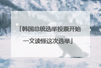 韩国总统选举投票开始 一文读懂这次选举