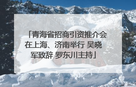 青海省招商引资推介会在上海、济南举行 吴晓军致辞 罗东川主持