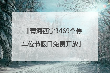 青海西宁3469个停车位节假日免费开放